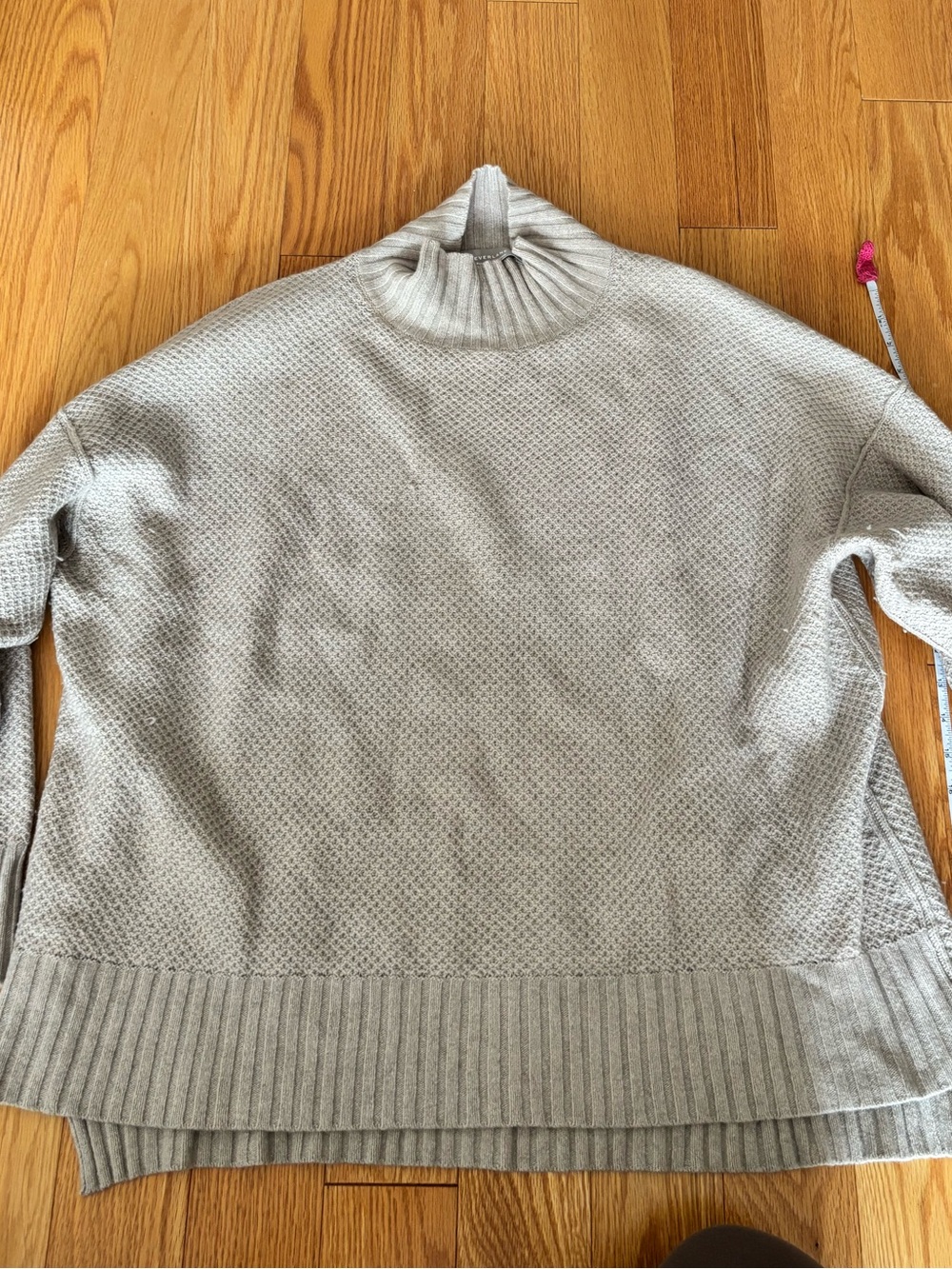 Everlane Light Gray Mock Neck Cashmere Sweater